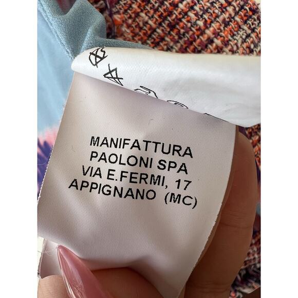 MSGM Tweed Pattern Evening Jacket Blazer Pink Size 40 Medium Preppy - Picture 8 of 10